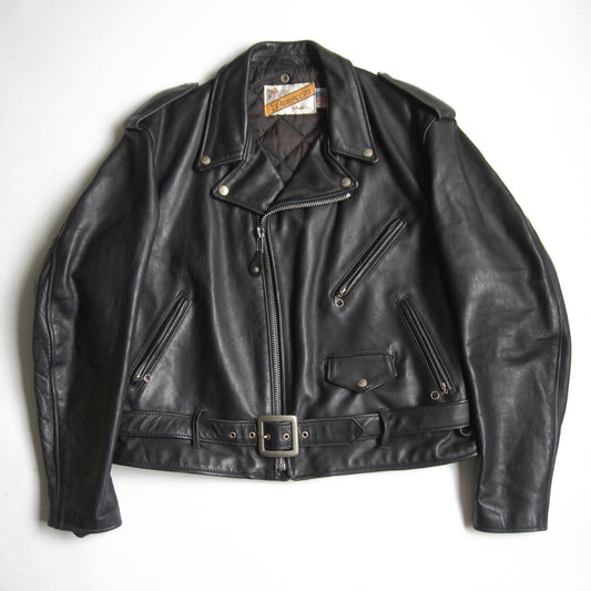 SCHOTT 618 Double Rider Leather Jacket Black Size M