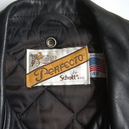SCHOTT 618 Double Rider Leather Jacket Black Size M