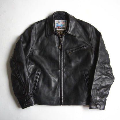 AERO LEATHER Horsepide Half-belt Jacket Black Size 42
