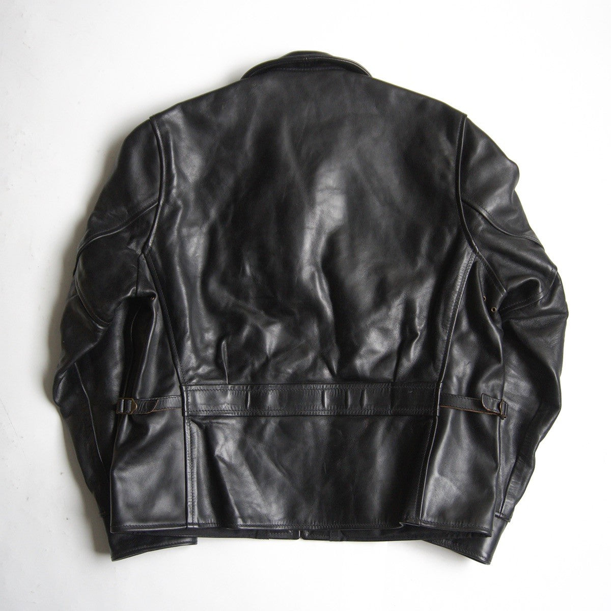 AERO LEATHER Horsepide Half-belt Jacket Black Size 42