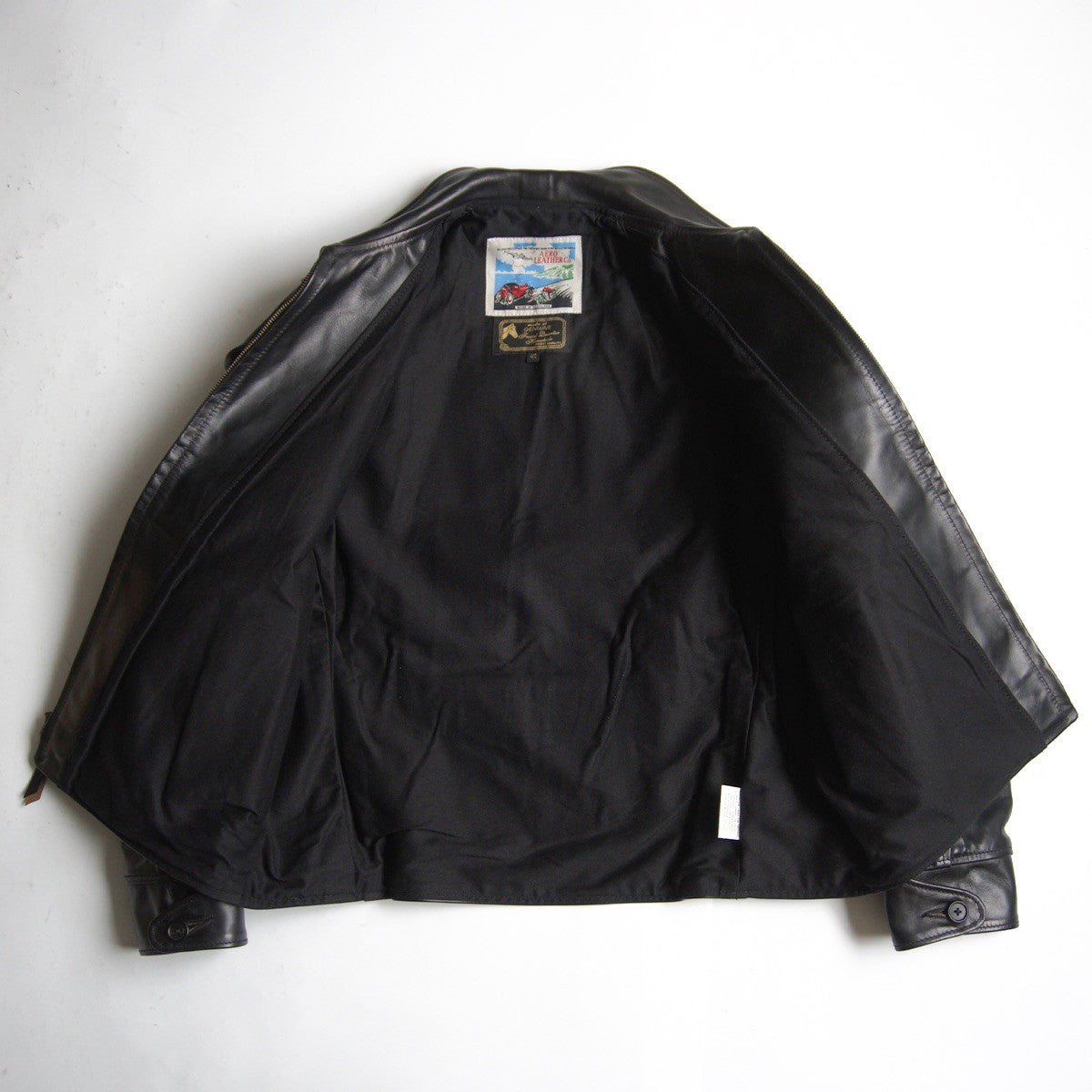 AERO LEATHER Horsepide Half-belt Jacket Black Size 42