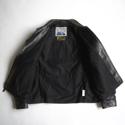 AERO LEATHER Horsepide Half-belt Jacket Black Size 42