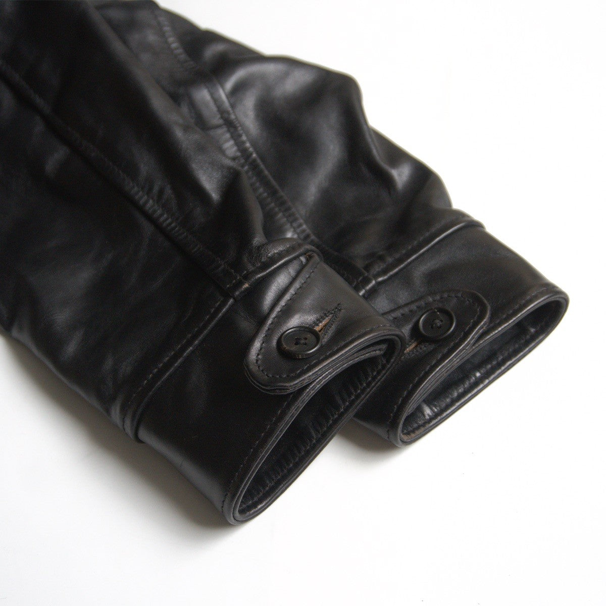 AERO LEATHER Horsepide Half-belt Jacket Black Size 42
