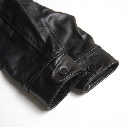 AERO LEATHER Horsepide Half-belt Jacket Black Size 42