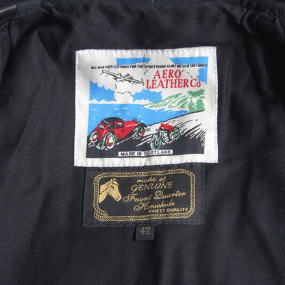 AERO LEATHER Horsepide Half-belt Jacket Black Size 42