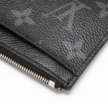Louis Vuitton Monogram Eclipse Coin Card Holder Wallet Black