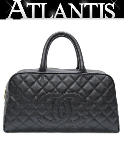 CHANEL Black Caviar Coco Mark Boston Bag Size ONE SIZE