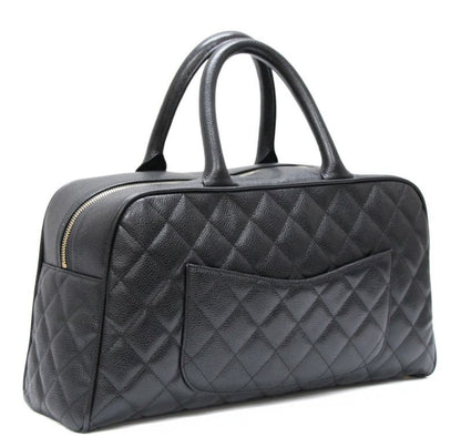 CHANEL Black Caviar Coco Mark Boston Bag Size ONE SIZE