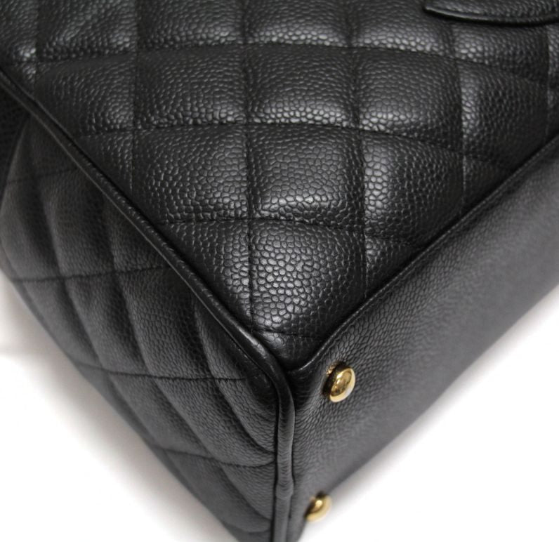 CHANEL Black Caviar Coco Mark Boston Bag Size ONE SIZE