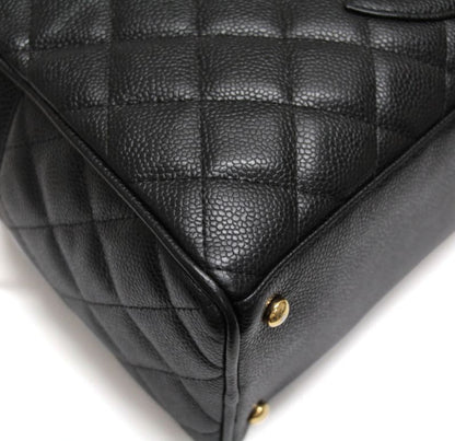 CHANEL Black Caviar Coco Mark Boston Bag Size ONE SIZE