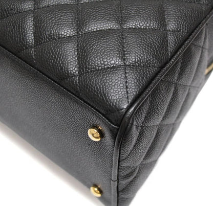 CHANEL Black Caviar Coco Mark Boston Bag Size ONE SIZE