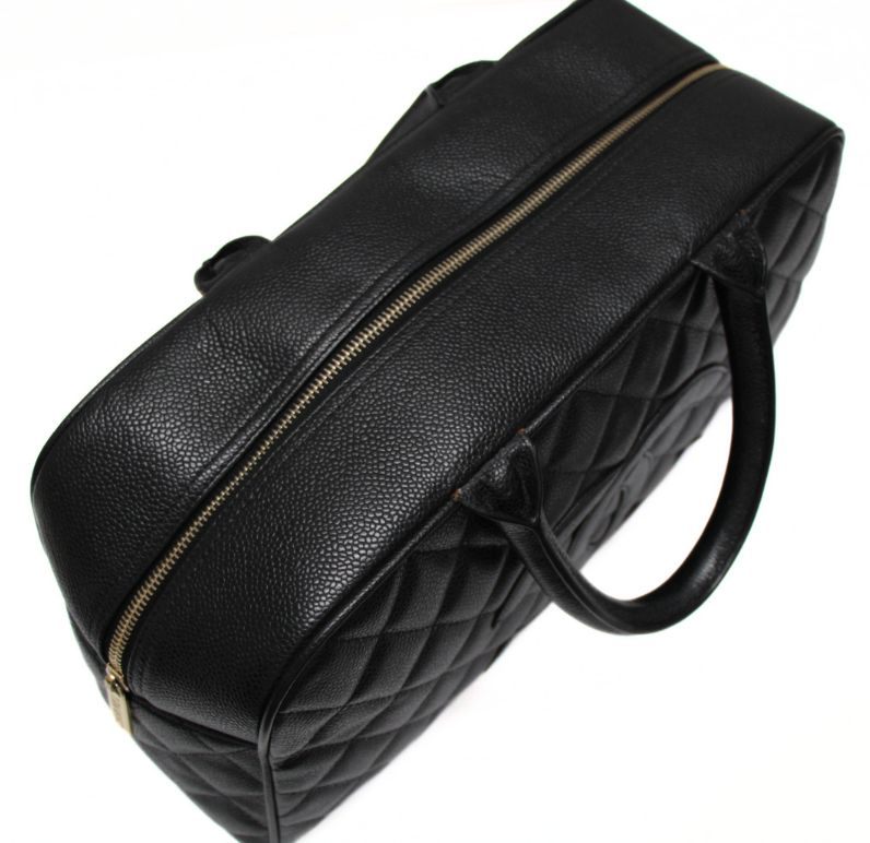 CHANEL Black Caviar Coco Mark Boston Bag Size ONE SIZE