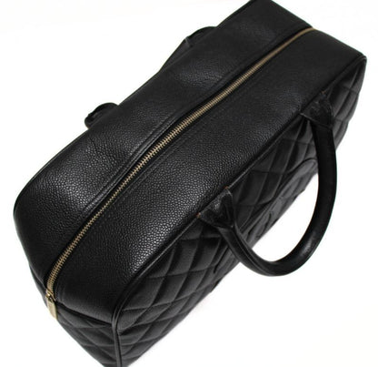 CHANEL Black Caviar Coco Mark Boston Bag Size ONE SIZE