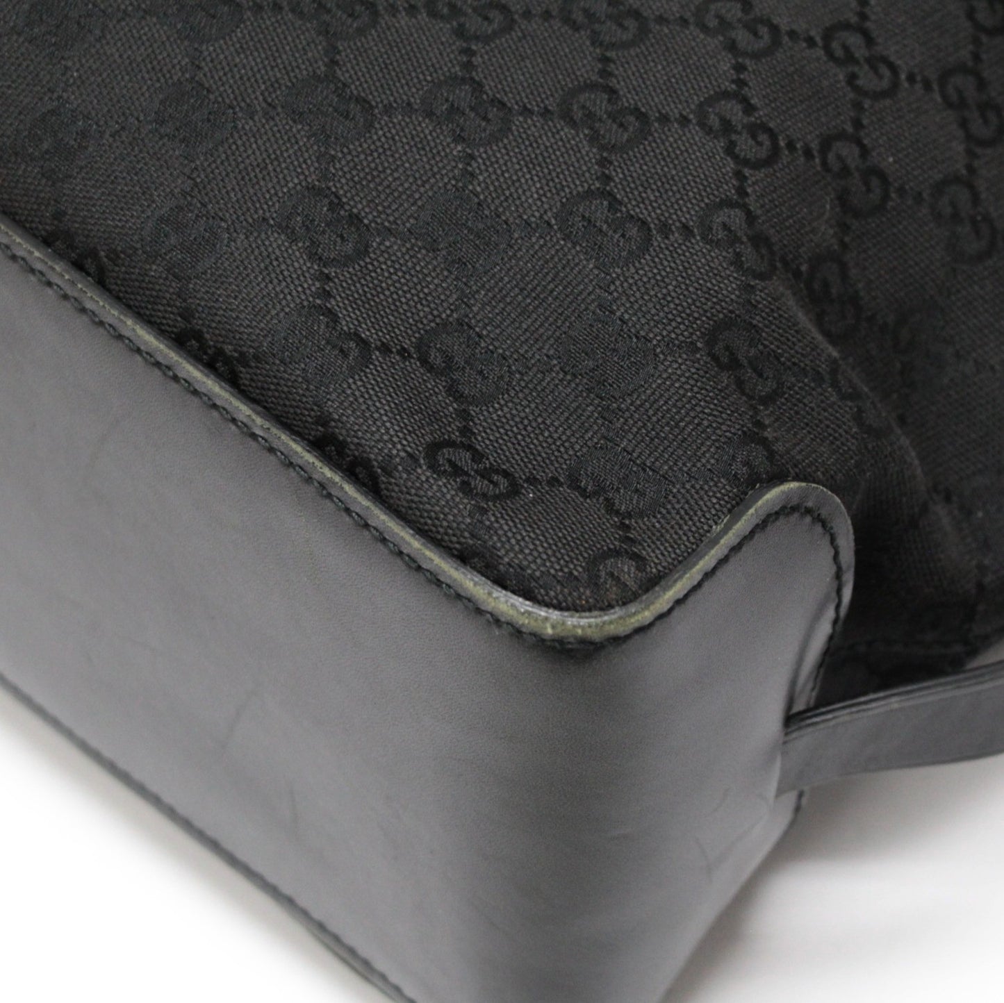 GUCCI GG Canvas Black Tote Bag Size ONE SIZE