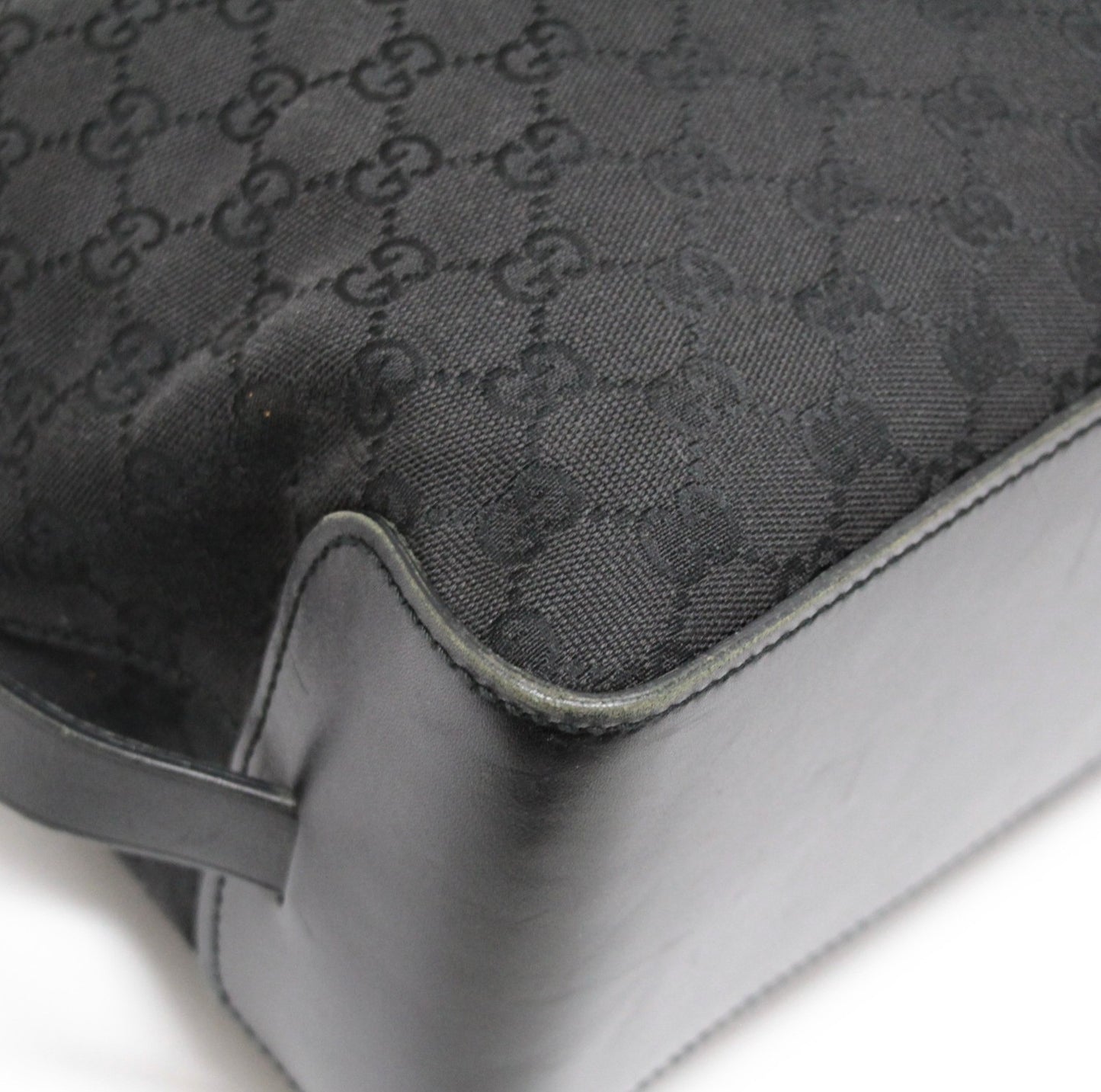 GUCCI GG Canvas Black Tote Bag Size ONE SIZE