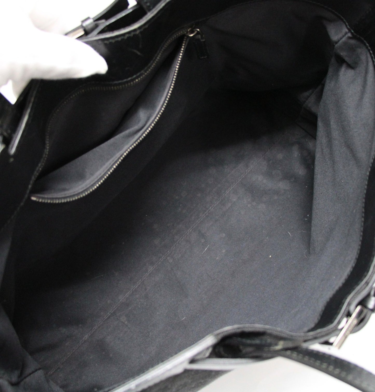 GUCCI GG Canvas Black Tote Bag Size ONE SIZE