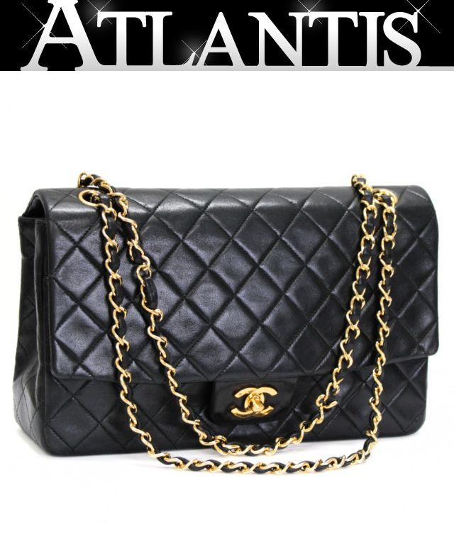 CHANEL Matelasse 27 Lamb Chain Bag Black Size ONE SIZE