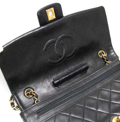 CHANEL Matelasse 27 Lamb Chain Bag Black Size ONE SIZE