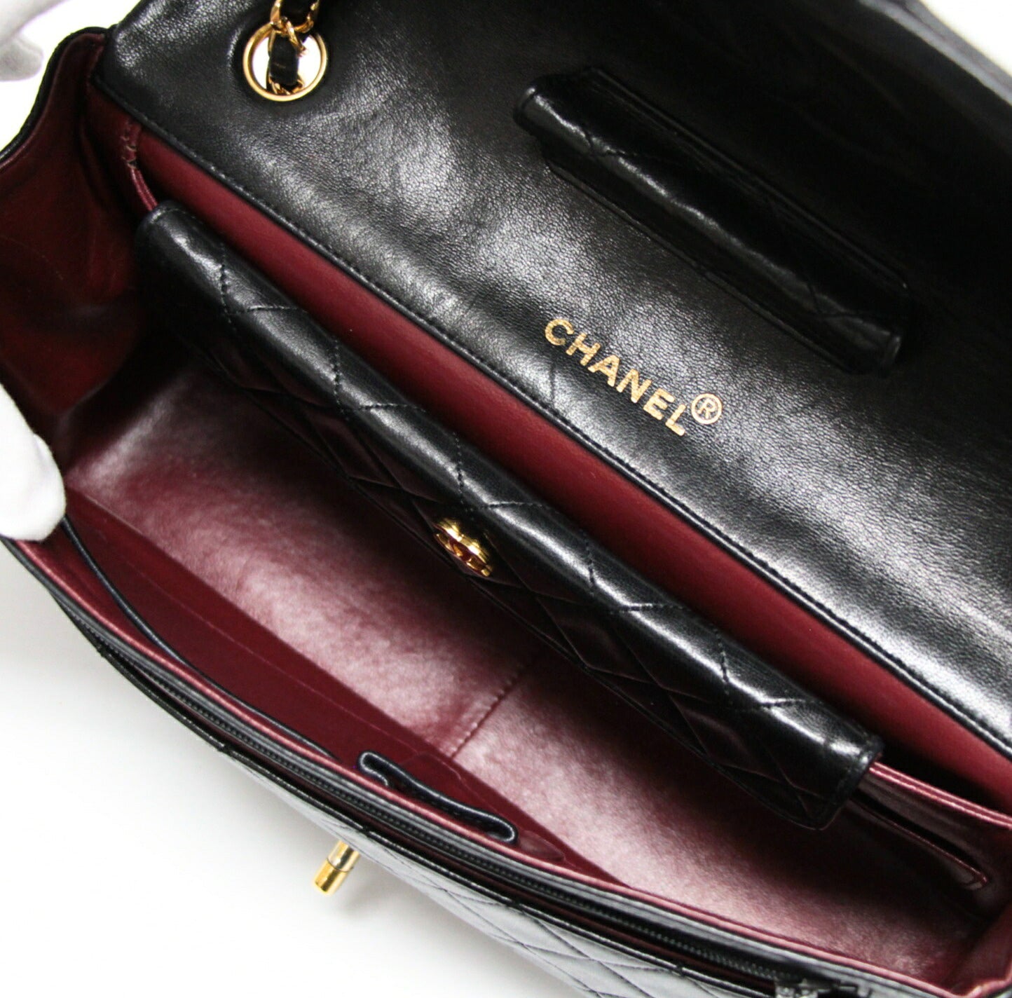 CHANEL Matelasse 27 Lamb Chain Bag Black Size ONE SIZE