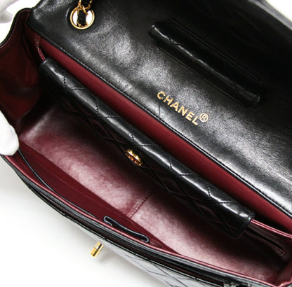 CHANEL Matelasse 27 Lamb Chain Bag Black Size ONE SIZE