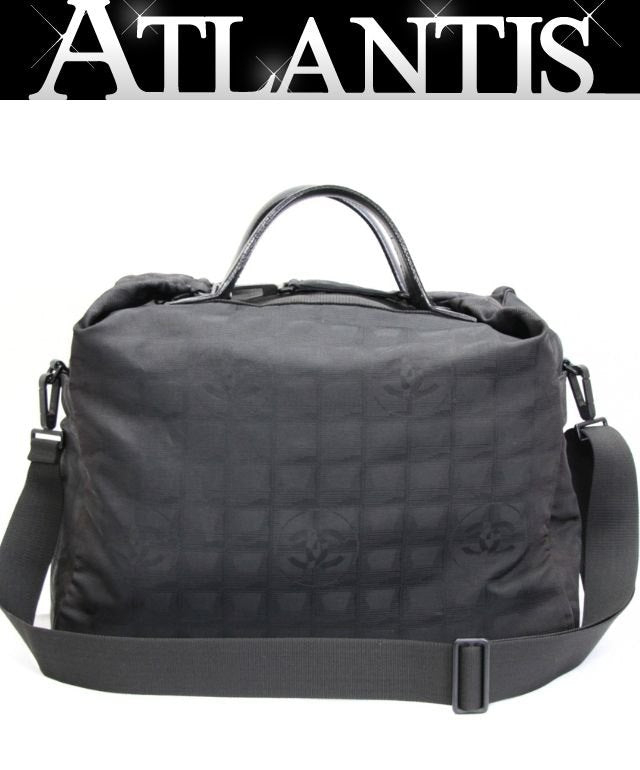 CHANEL Black Nylon New Travel Boston Bag Size ONE SIZE
