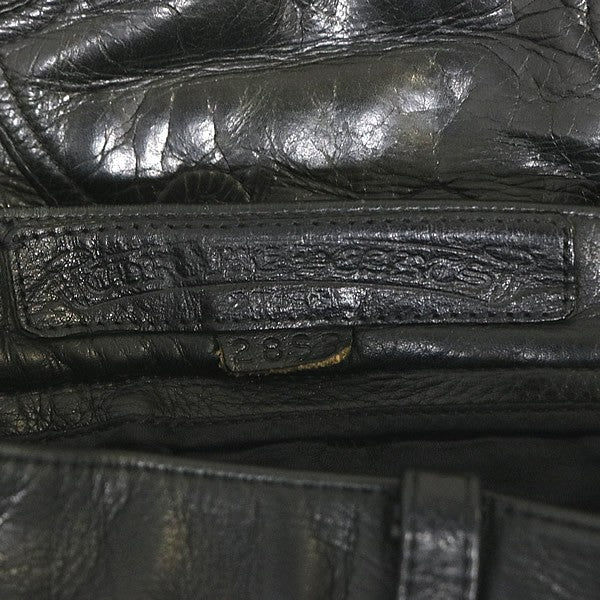 CHROME HEARTS Flare Knee Leather Pants Cross Patch Size 28