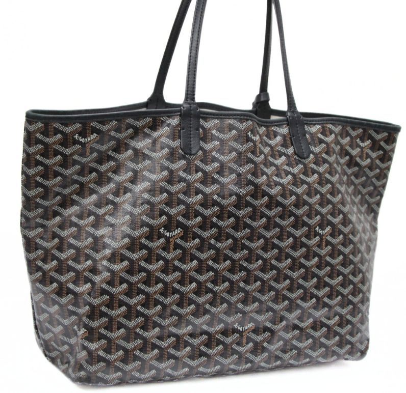 GOYARD Saint Louis PM Coated Canvas Bag Black Size ONE SIZE