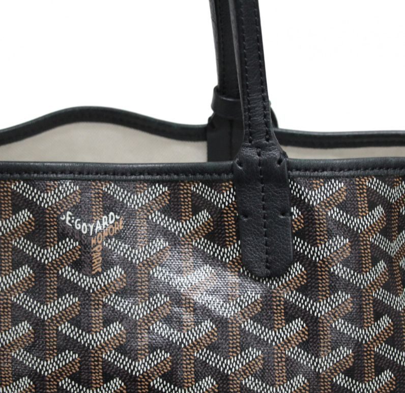 GOYARD Saint Louis PM Coated Canvas Bag Black Size ONE SIZE