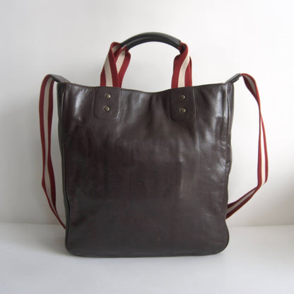 Bally Leather 2-way Tote Bag Brown