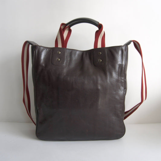Bally Leather 2-way Tote Bag Brown