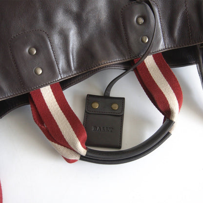 Bally Leather 2-way Tote Bag Brown