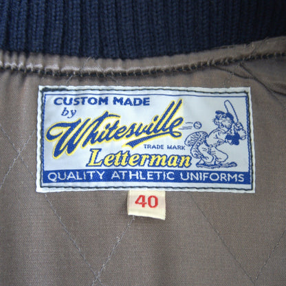 Whitesville Embellished Leather Varsity Jacket Size 40