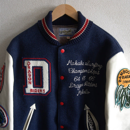 Whitesville Embellished Leather Varsity Jacket Size 40