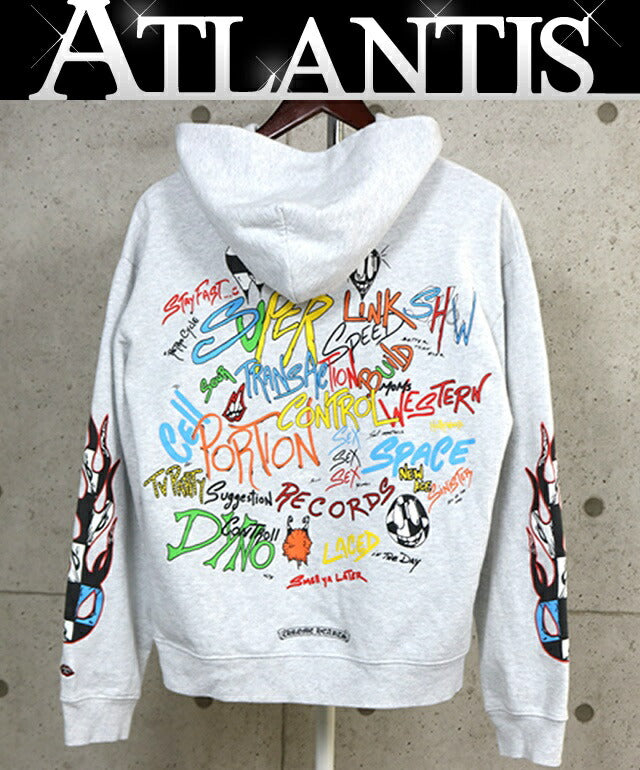 CHROME HEARTS Matty Boy PPO Brain Hoodie Gray Size L