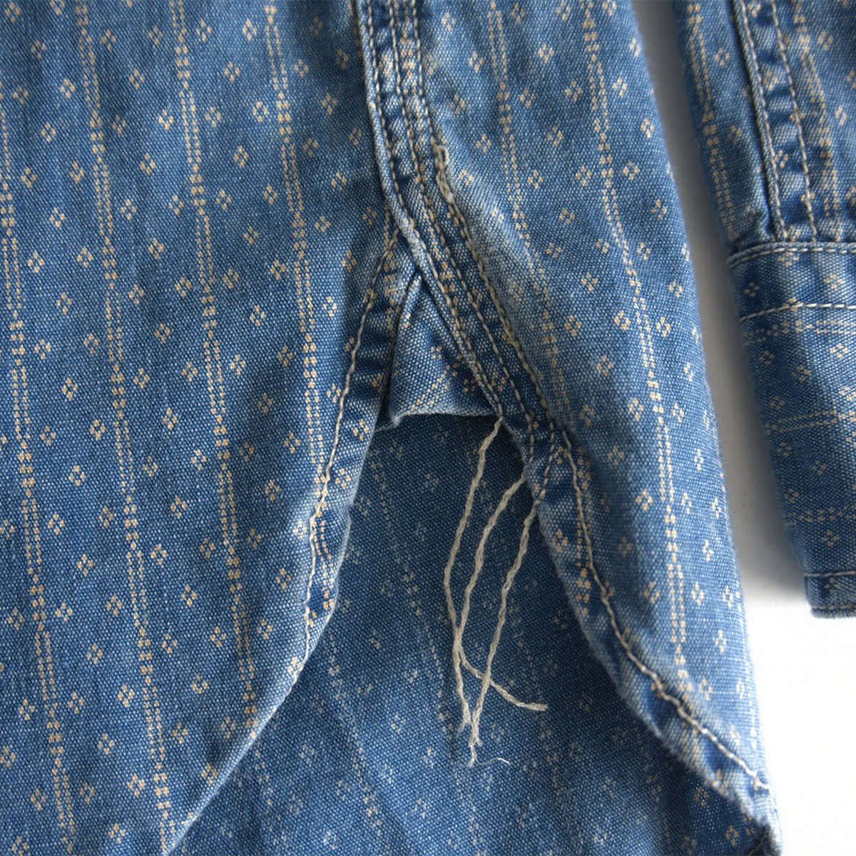 RRL Alaska Indigo Sports Work Shirt Faded Size S