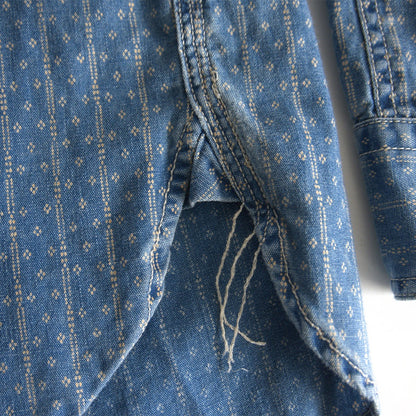 RRL Alaska Indigo Sports Work Shirt Faded Size S