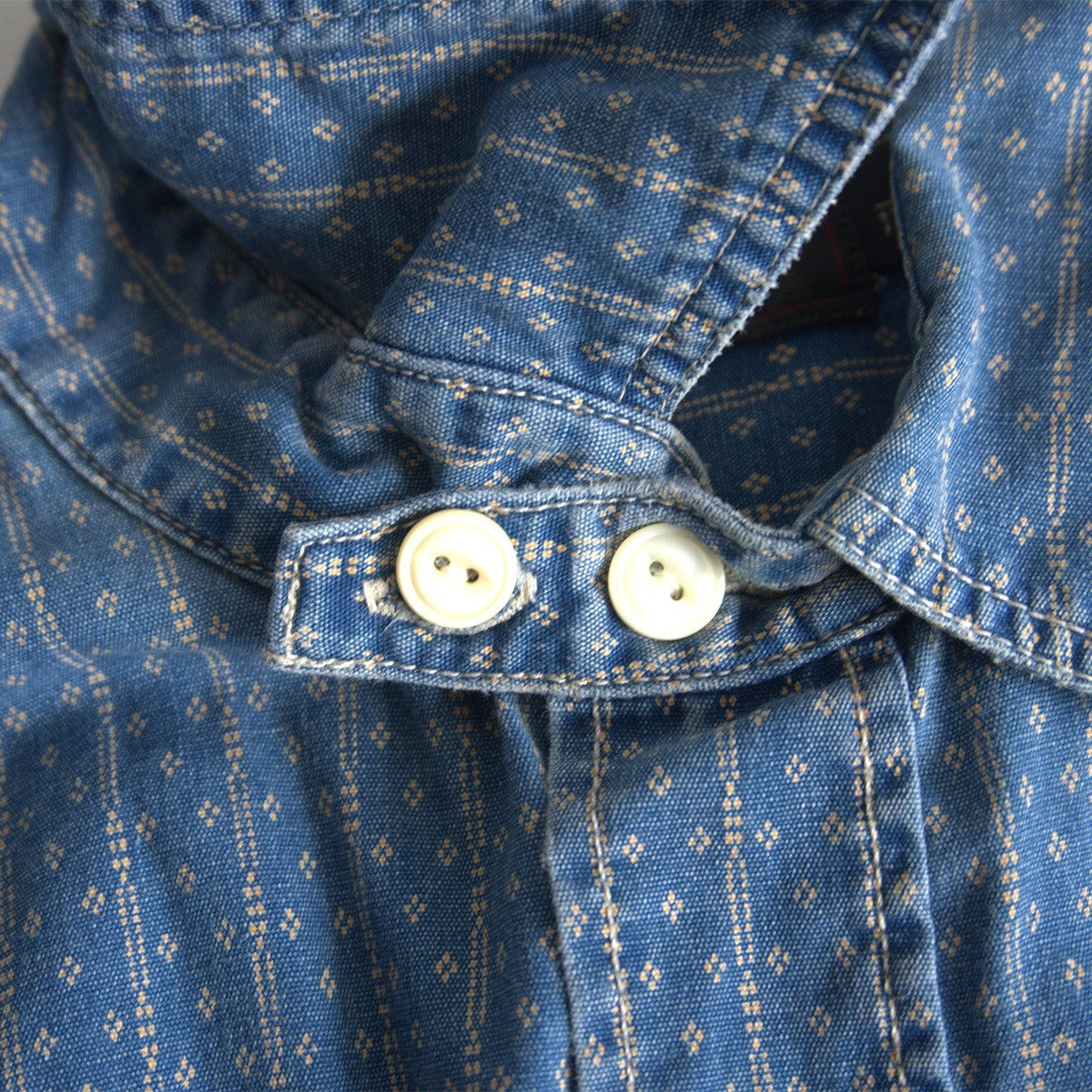 RRL Alaska Indigo Sports Work Shirt Faded Size S