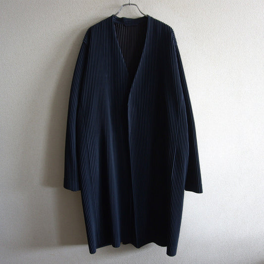 HOMME PLISSE ISSEY MIYAKE Pleated Coat Navy Size XL