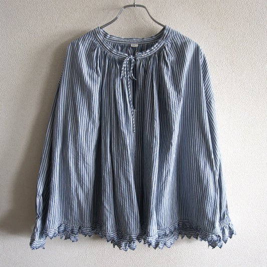 45R Cotton Linen Gathered Blouse Size 0