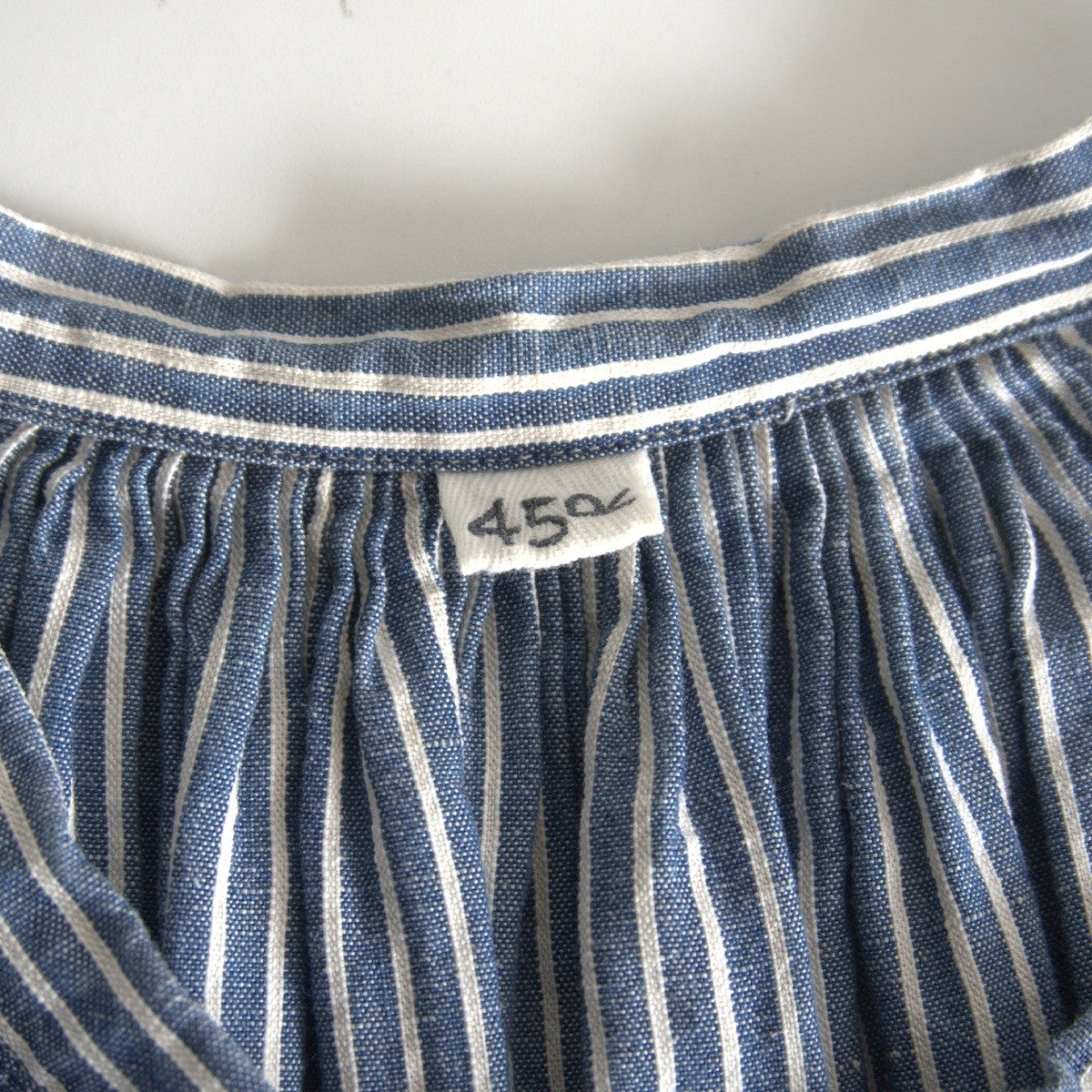 45R Cotton Linen Gathered Blouse Size 0