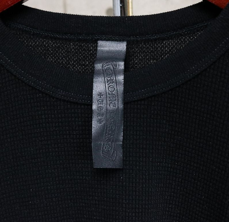 CHROME HEARTS YNOT CH Thermal Long Sleeve T-Shirt Black Size XL