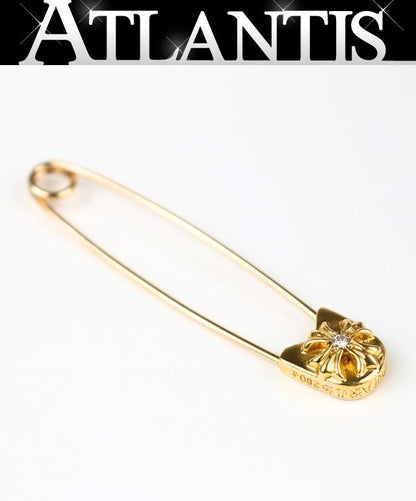 CHROME HEARTS 22K Large Safety Pin 1P Diamond Gold