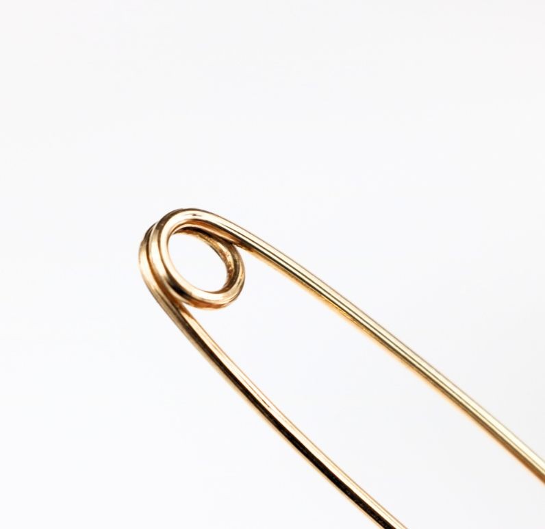 CHROME HEARTS 22K Large Safety Pin 1P Diamond Gold