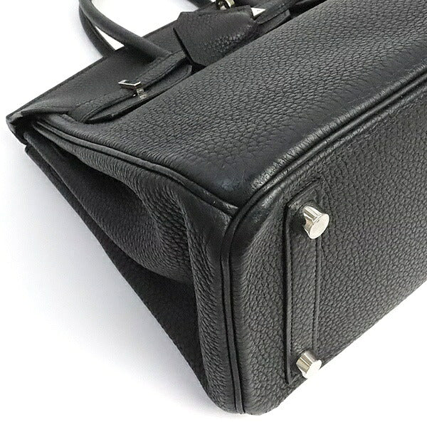 HERMES Birkin 25 Togo Leather Handbag Black Size ONE SIZE
