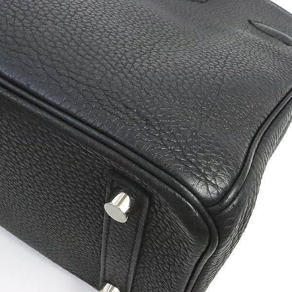 HERMES Birkin 25 Togo Leather Handbag Black Size ONE SIZE