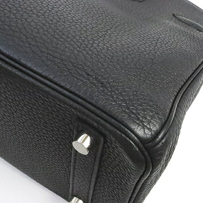 HERMES Birkin 25 Togo Leather Handbag Black Size ONE SIZE