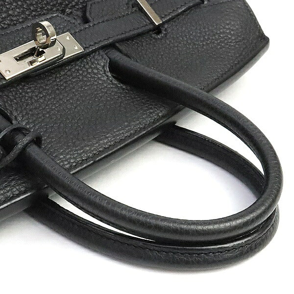 HERMES Birkin 25 Togo Leather Handbag Black Size ONE SIZE