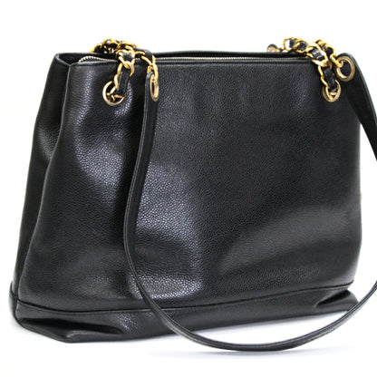 CHANEL Black Caviar Large Coco Mark Tote Bag Size ONE SIZE