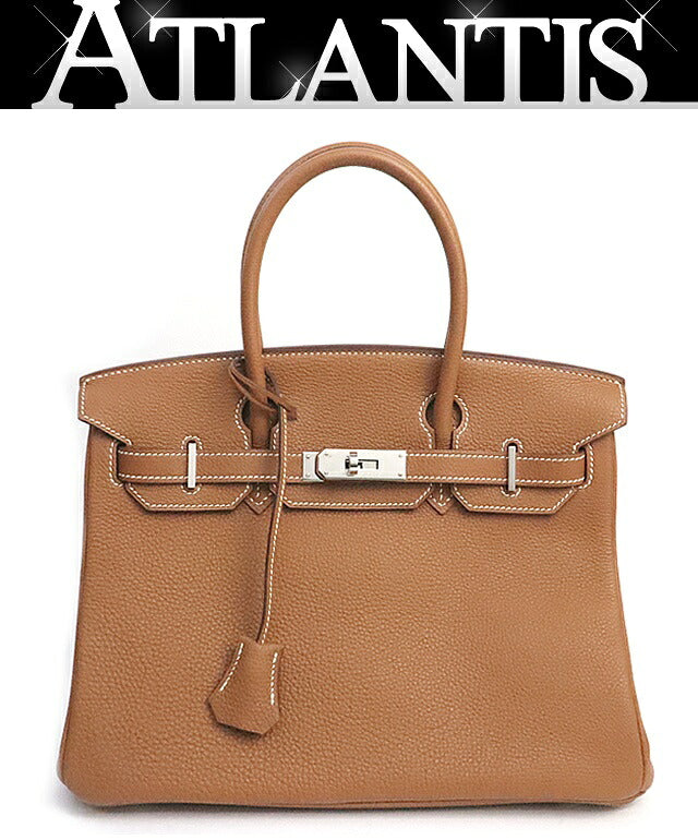 HERMES Birkin 30 Togo Leather Handbag Gold Size ONE SIZE