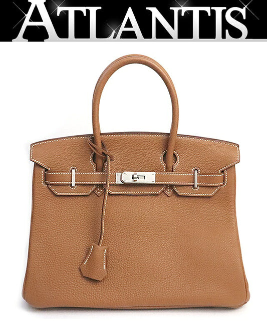 HERMES Birkin 30 Togo Leather Handbag Gold Size ONE SIZE